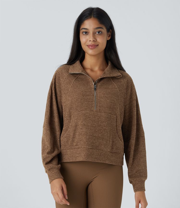 Half-Zip Sherpa Pullover | Plush Fabric | Cozy and Stylish