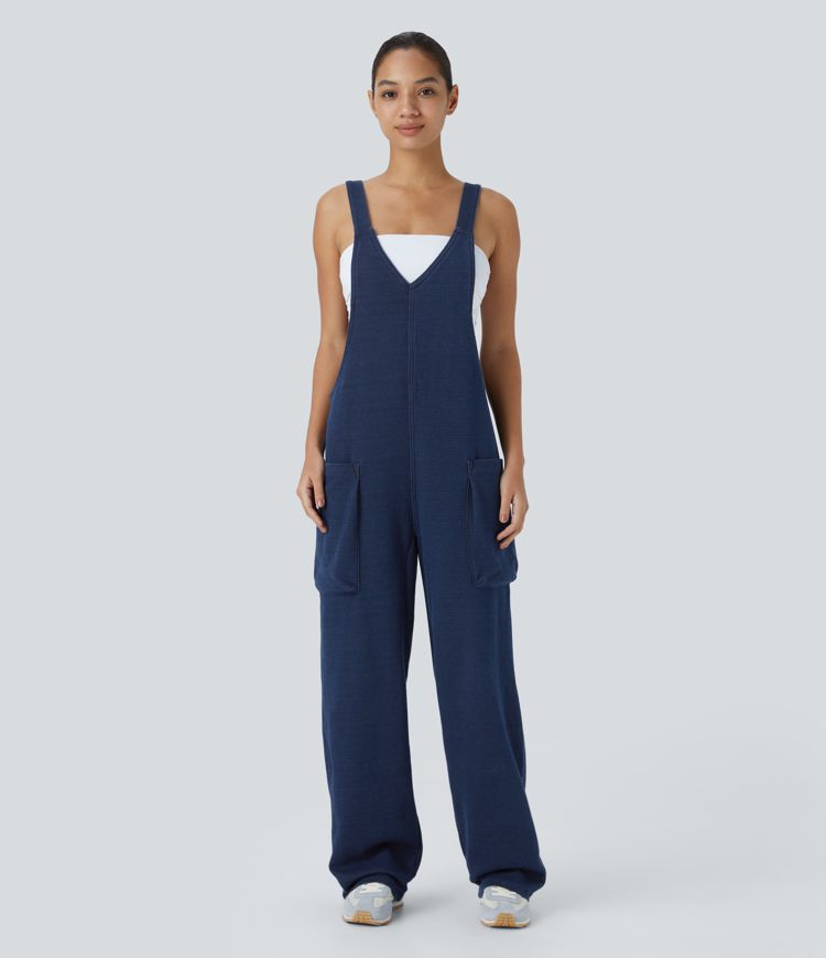 Wide-Leg Overalls | Adjustable Straps | Casual Comfort