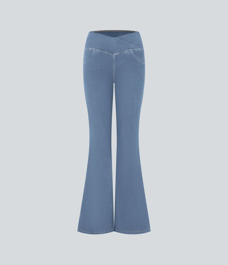 High-Waisted Cooling Flare Jeans | Stretch Denim | Breathable and Flattering