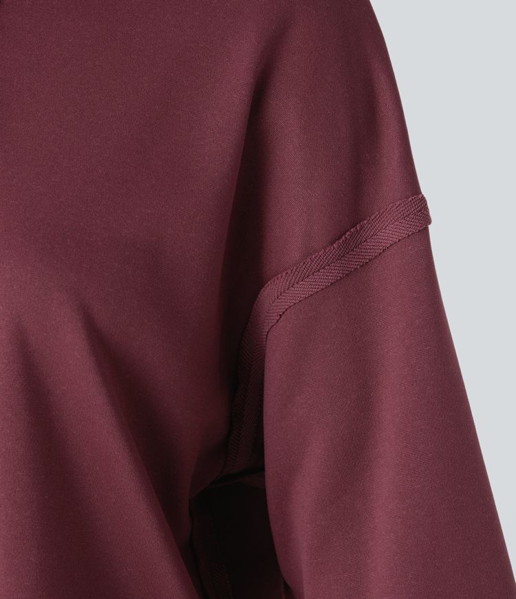 Half-Zip Funnel Neck Pullover | Cotton-Blend | Relaxed and Versatile