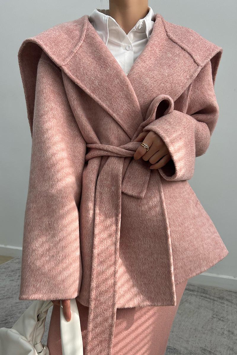 Structured Wool-Blend Coat | Bold Shoulders | Belted Silhouette