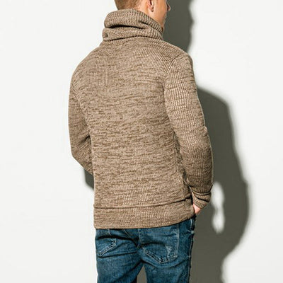 Men's Funnel Neck Knit Sweater | Relaxed Fit | Warm and Stylish