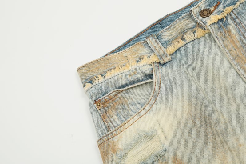 Distressed Wide-Leg Jeans | Bold and Edgy | Vintage Washed Look