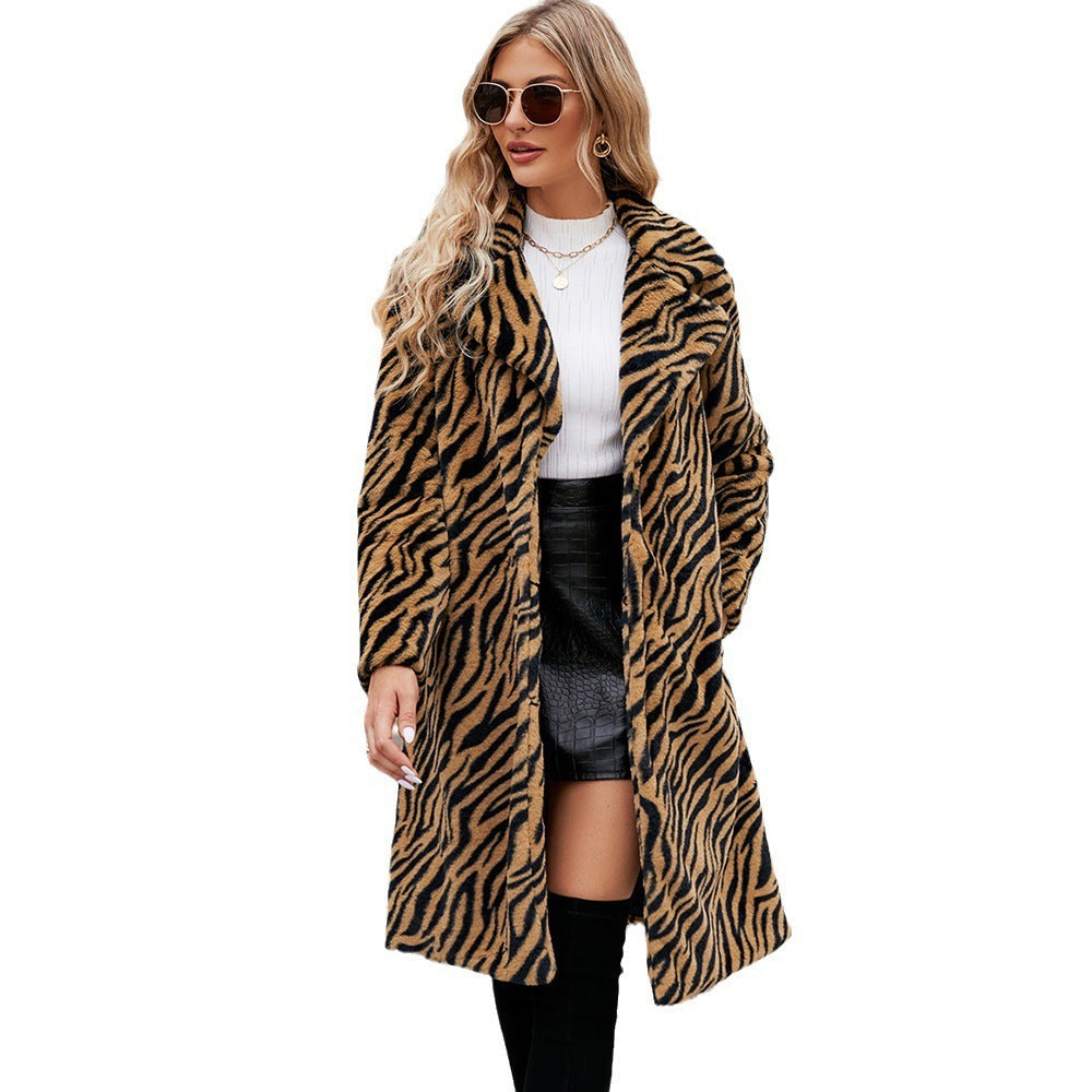 Longline Faux Fur Coat | Animal Print | Bold Winter Style