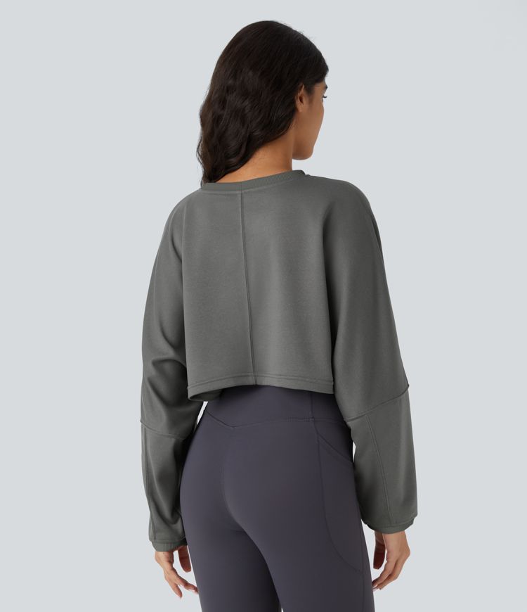 Cropped Long-Sleeve Sweatshirt | Lightweight and Stylish | Relaxed Fit