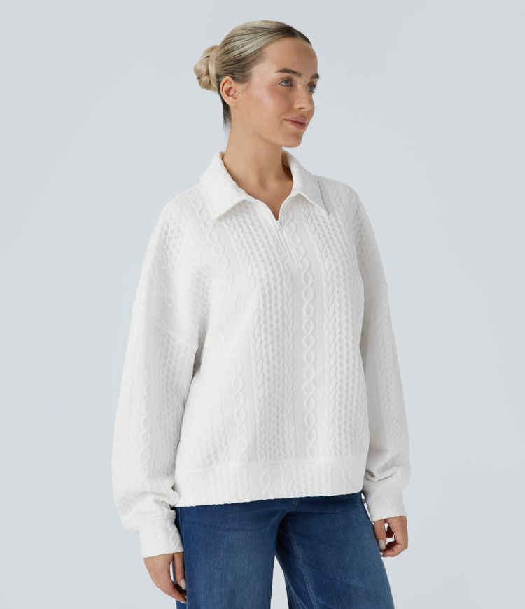 Collared Cable-Knit Sweater | Cotton-Blend | Classic and Cozy