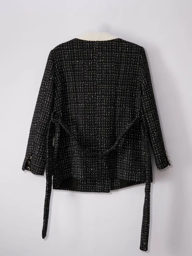 Contrast-Trim Tweed Blazer | Tailored Fit | Chic and Sophisticated | Elegant Style