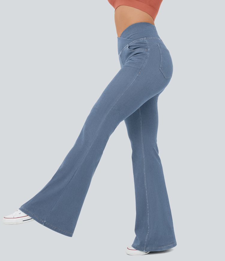 High-Waisted Cooling Flare Jeans | Stretch Denim | Breathable and Flattering