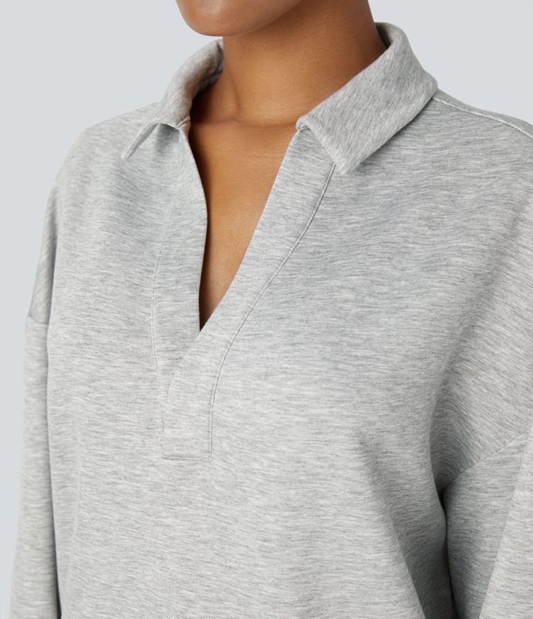 Collared Half-Zip Pullover | Cotton-Blend | Relaxed and Polished