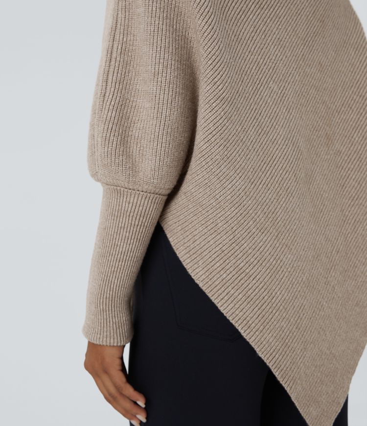 Asymmetrical Turtleneck Sweater | Wool Blend | Modern and Cozy