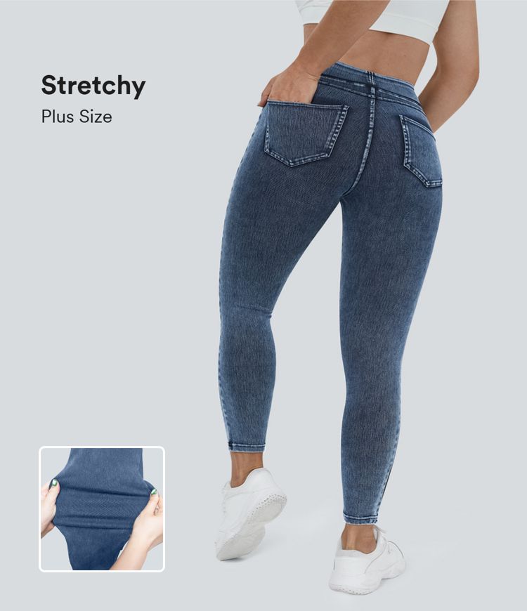 High-Waisted Stretch Plus-Size Jeggings | Denim Look | Comfortable and Flattering