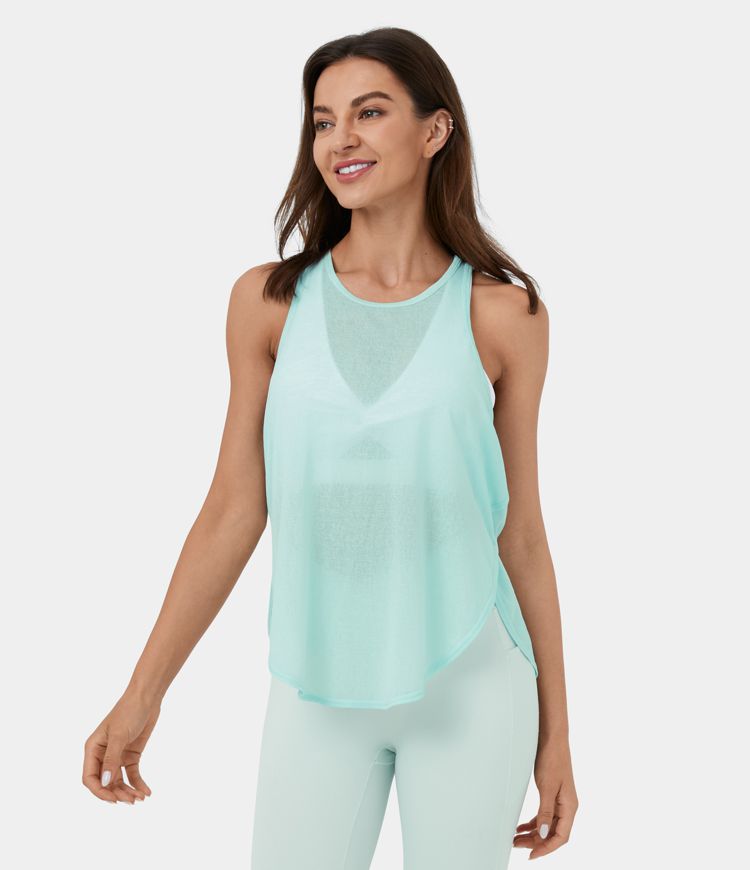 Cross-Back Yoga Tank Top | Breathable Layer | Lightweight Fabric | Activewear