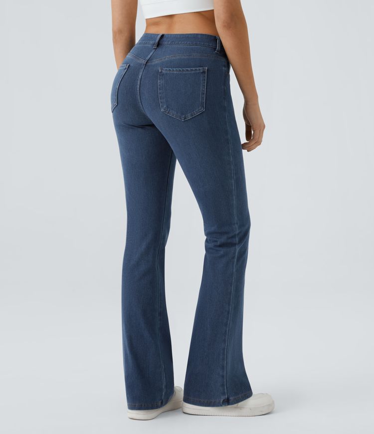 High-Waisted Pull-On Bootcut Jeans | Stretch Denim | Sleek and Versatile