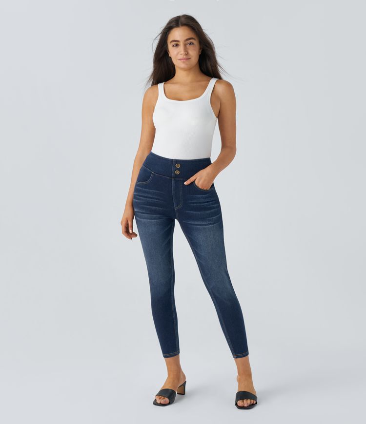 High-Rise Skinny Jeans | Stretch Denim | Indigo Blue