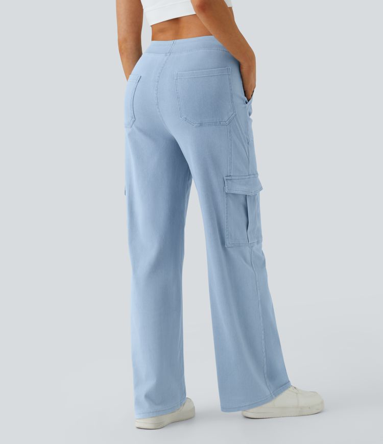 High-Waisted Wide-Leg Cargo Pants | Cotton-Blend | Relaxed and Trendy