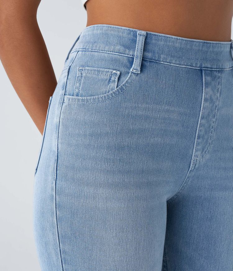 High-Waisted Slim-Fit Jeans | Light Blue | Stretch Comfort