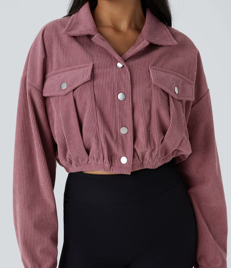 Cropped Corduroy Jacket | Relaxed Fit | Trendy and Comfortable