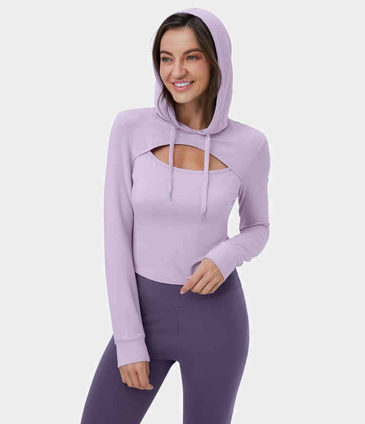 Fitted Lavender Hoodie | Stretch Fabric | Chic and Functional