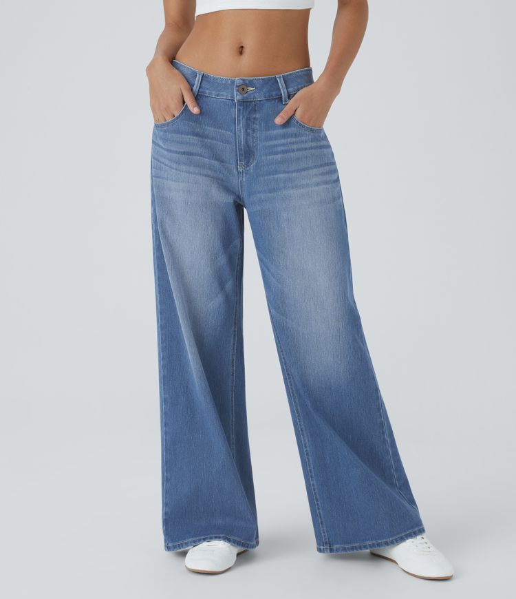 High-Waisted Wide-Leg Jeans | Light Denim | Relaxed and Trendy