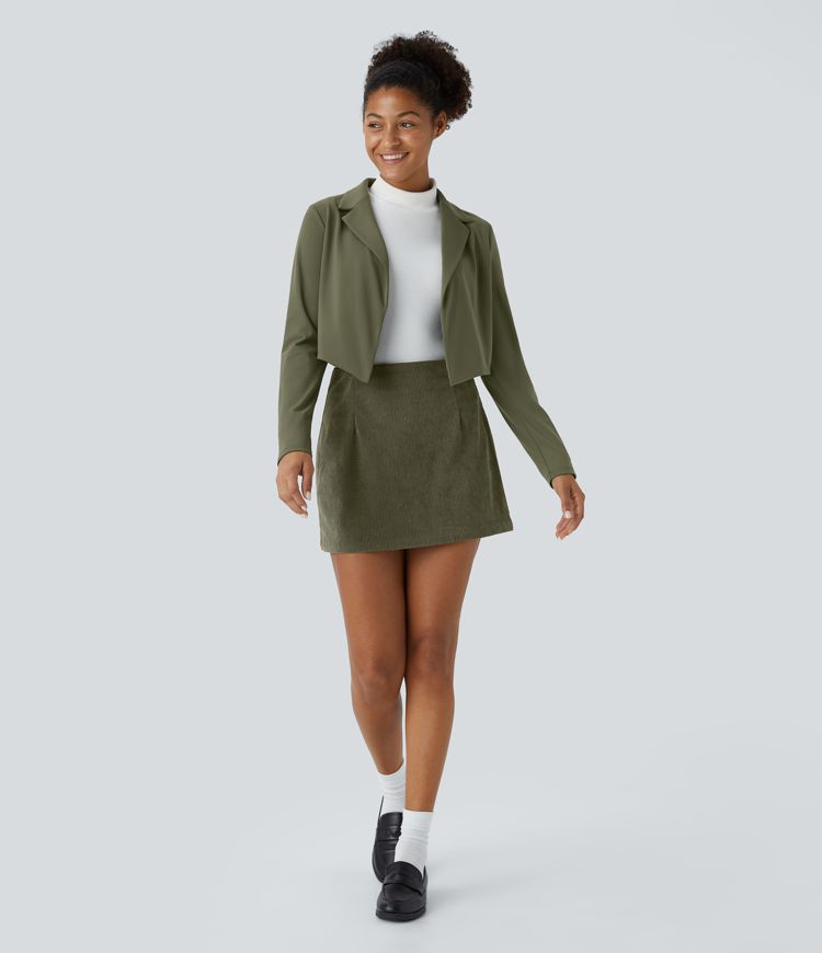 Cropped Olive Blazer | Modern Tailoring | Sleek & Versatile