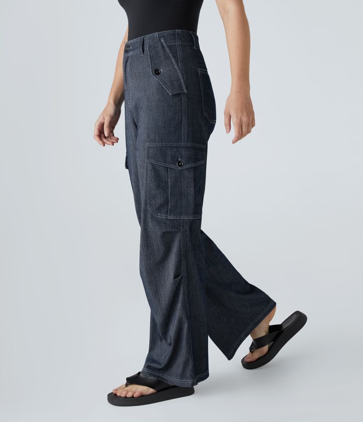 Utility Wide-Leg Jeans | Cotton Denim | Relaxed and Functional