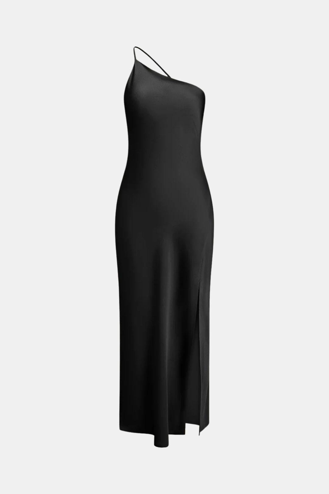 Kaitlin – Moonlight Open Back Satin Slit Long Dress