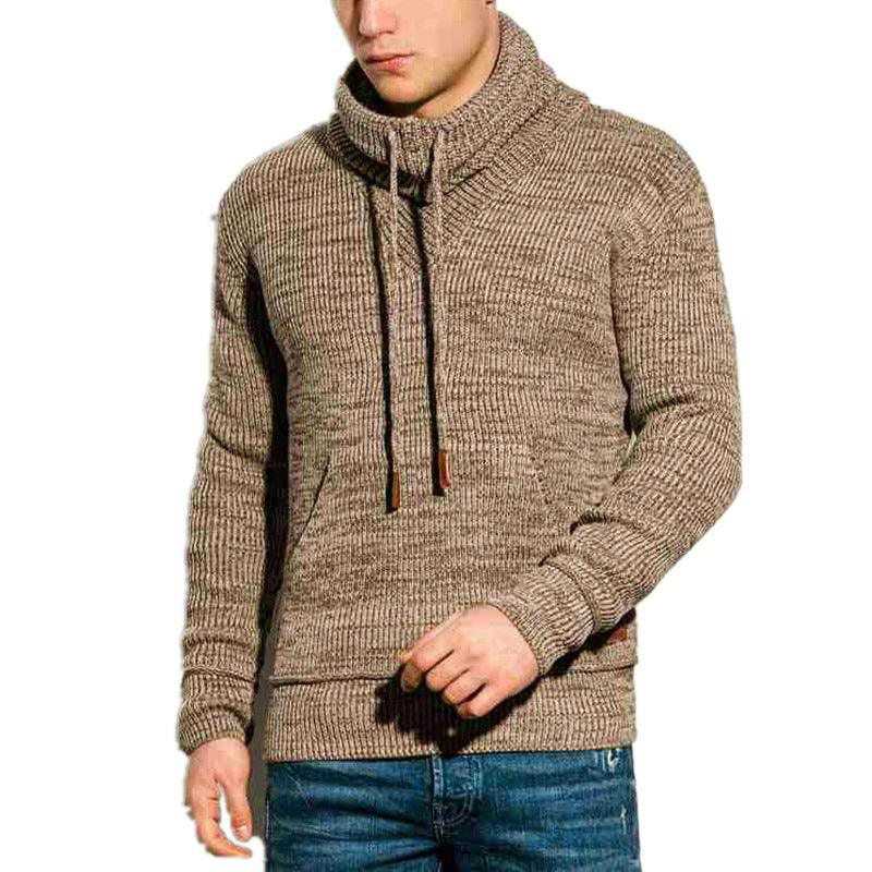 Men's Funnel Neck Knit Sweater | Relaxed Fit | Warm and Stylish