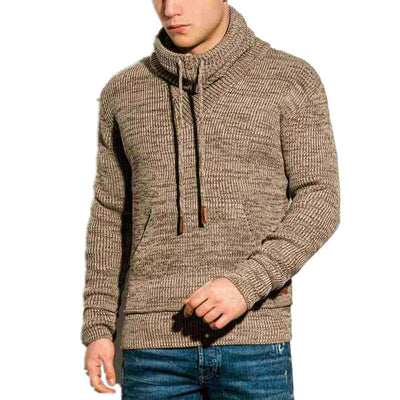 Men's Funnel Neck Knit Sweater | Relaxed Fit | Warm and Stylish