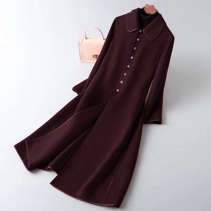 A-Line Wool-Blend Coat | Button Detailing | Elegant Fit