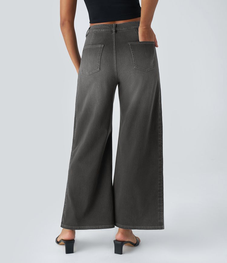 Wide-Leg Cropped Jeans | Cotton Denim | Modern and Versatile