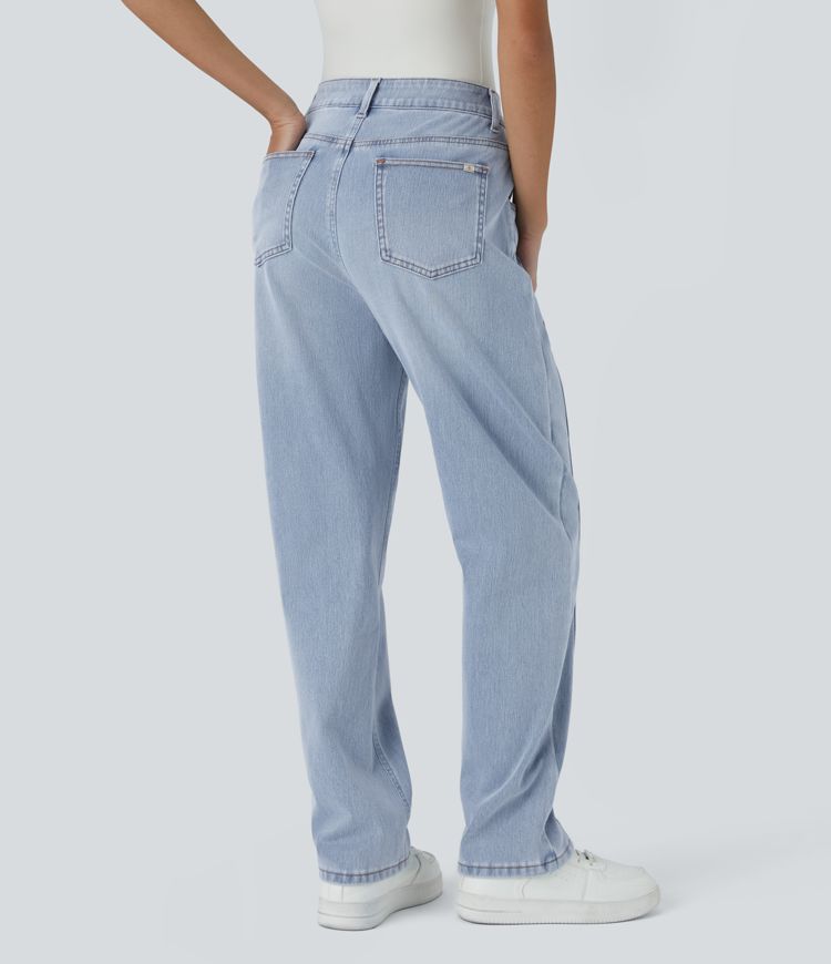 Relaxed Tapered High-Waisted Jeans | Light Wash Denim | Casual Everyday Fit