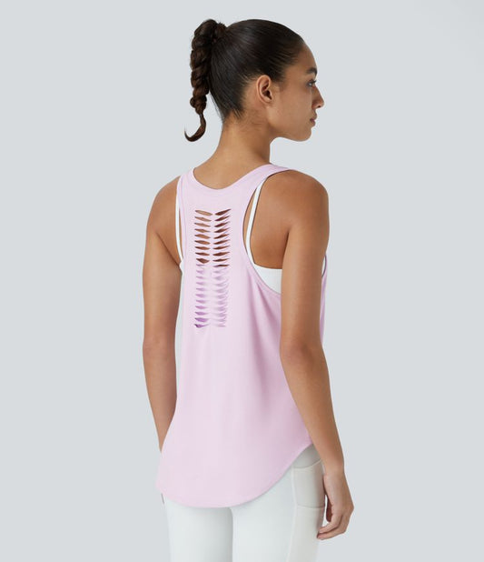 Cut-Out Back Tank Top | Active | Lightweight and Stylish