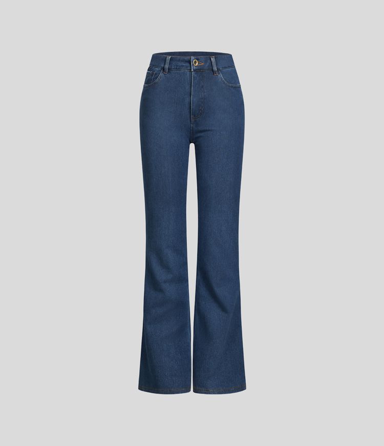 High-Waisted Pull-On Bootcut Jeans | Stretch Denim | Sleek and Versatile