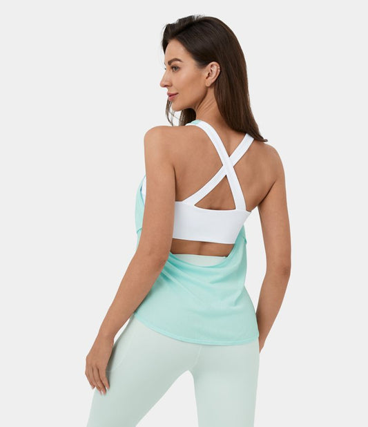 Cross-Back Yoga Tank Top | Breathable Layer | Lightweight Fabric | Activewear