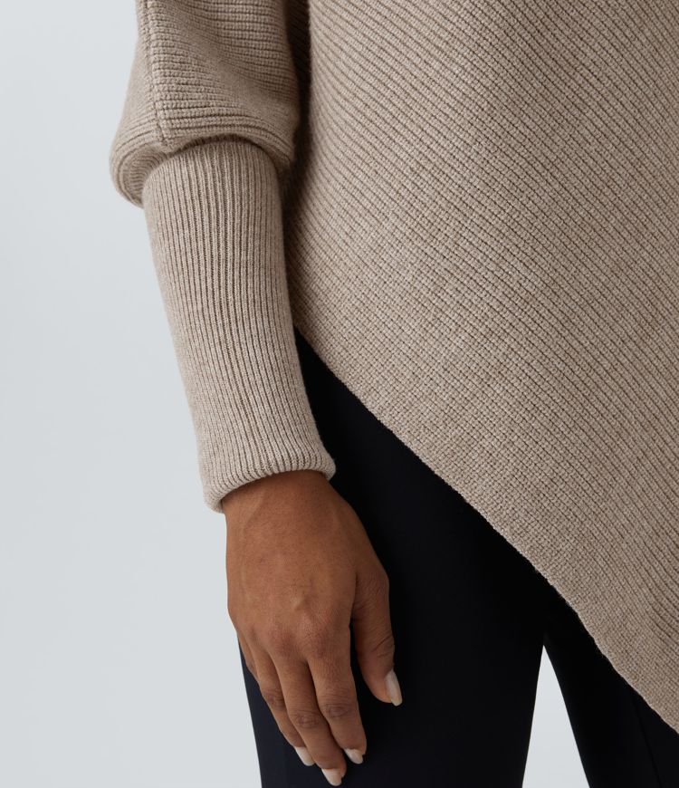 Asymmetrical Turtleneck Sweater | Wool Blend | Modern and Cozy