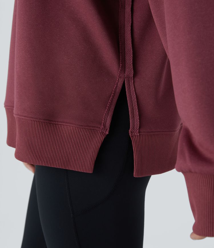 Half-Zip Funnel Neck Pullover | Cotton-Blend | Relaxed and Versatile