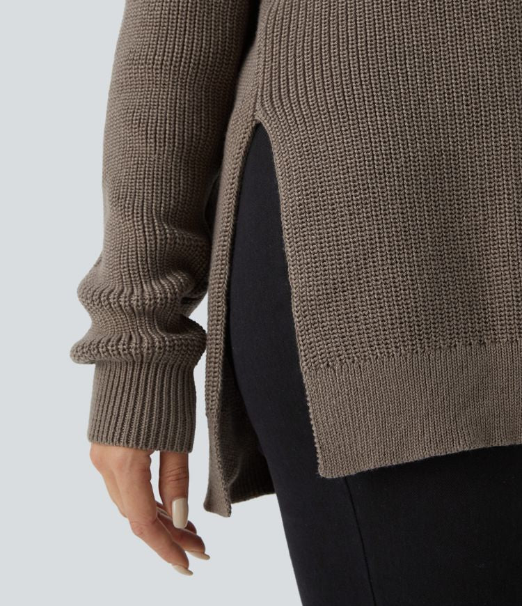 Half-Zip Knit Sweater | Relaxed Fit | Soft Cotton Blend