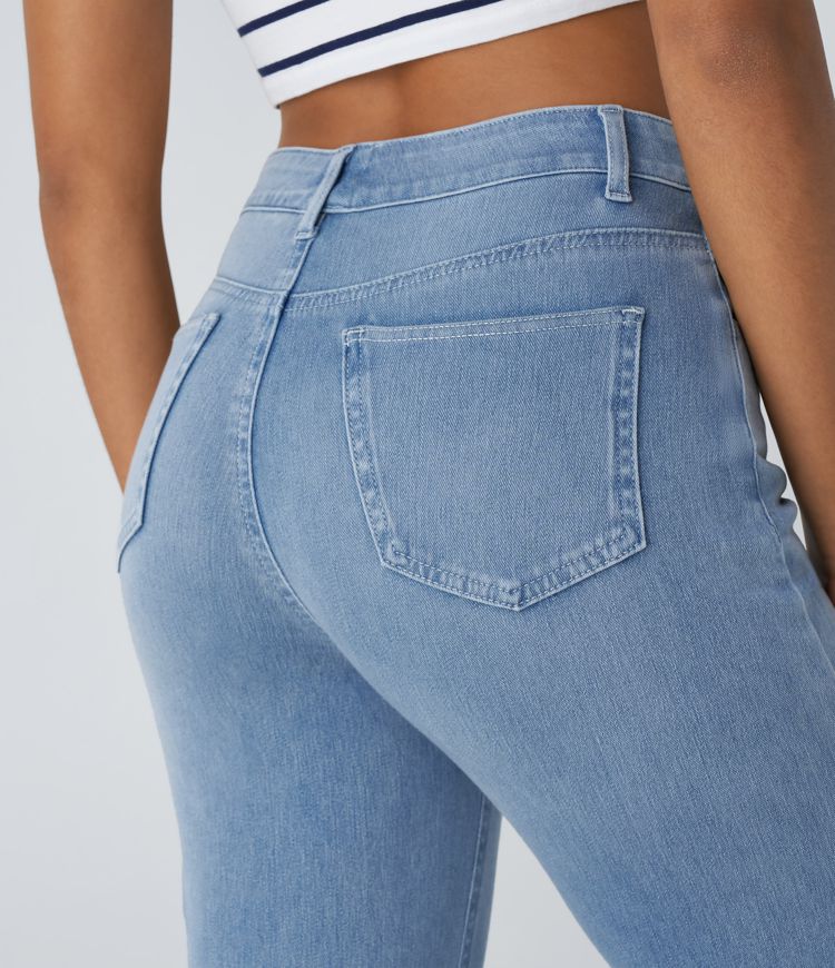 High-Waisted Slim-Fit Jeans | Light Blue | Stretch Comfort