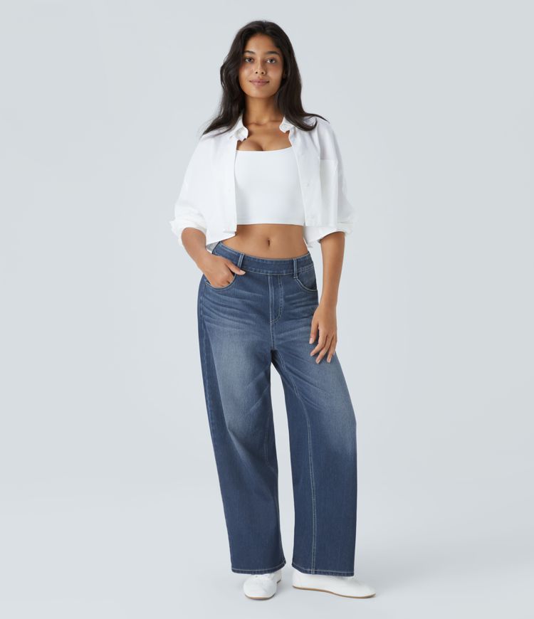 High-Waisted Wide-Leg Jeans | Stretch Denim | Relaxed and Stylish