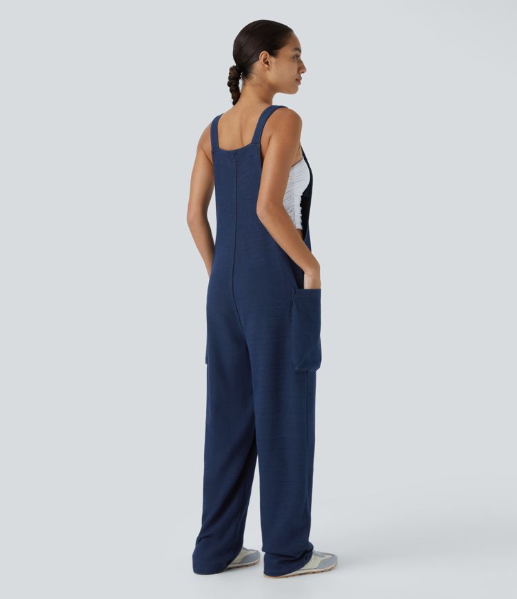 Wide-Leg Overalls | Adjustable Straps | Casual Comfort