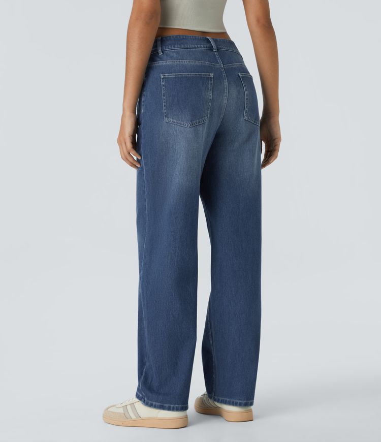 High-Waisted Straight-Leg Denim Jeans | 100% Cotton | Classic and Versatile