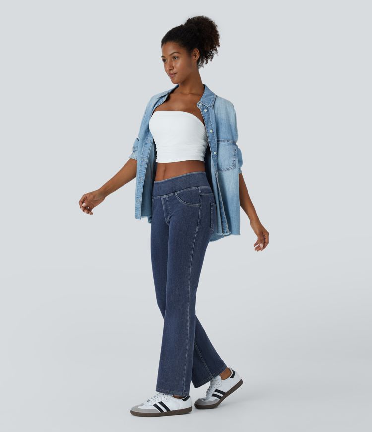 High-Waisted Straight-Leg Jeans | Stretch Denim | Classic Fit