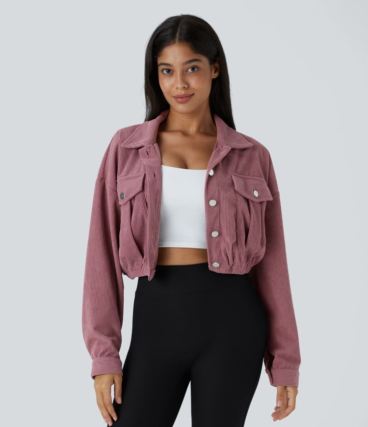 Cropped Corduroy Jacket | Relaxed Fit | Trendy and Comfortable