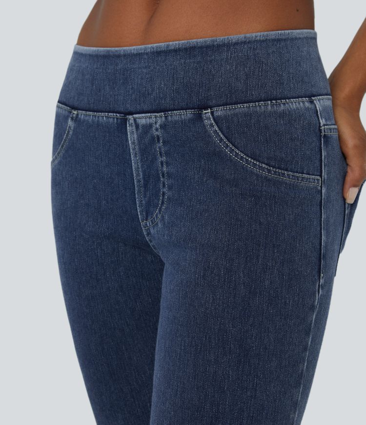 High-Waisted Straight-Leg Jeans | Stretch Denim | Classic Fit