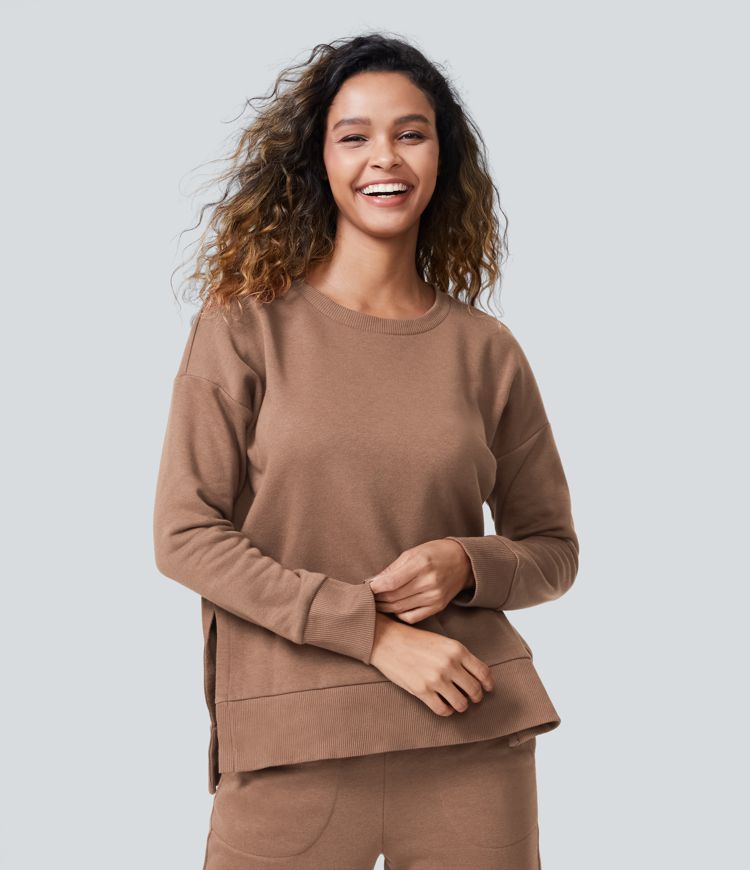 Crewneck Lounge Top | Cotton-Blend | Classic and Cozy