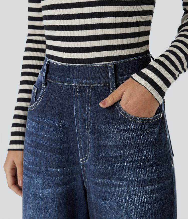 High-Waisted Wide-Leg Jeans | Cotton Denim | Timeless and Flattering