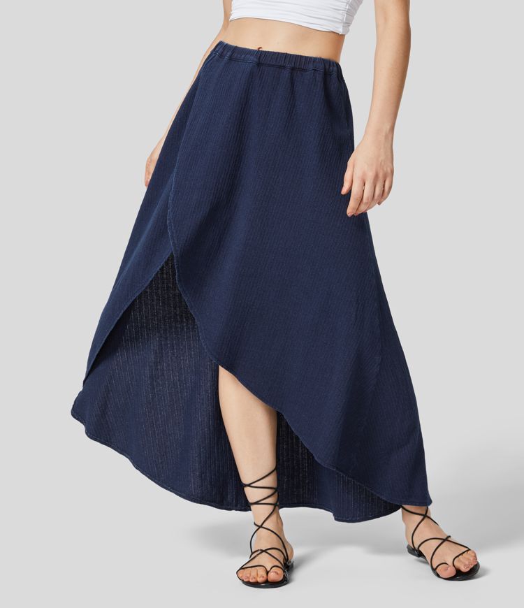 High-Low Wrap Maxi Skirt | Cotton | Flowy and Elegant