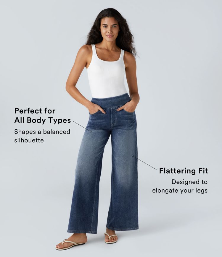 High-Rise Wide-Leg Jeans | Stretch Denim | Retro and Flattering