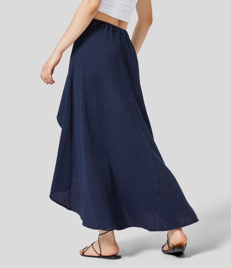 High-Low Wrap Maxi Skirt | Cotton | Flowy and Elegant