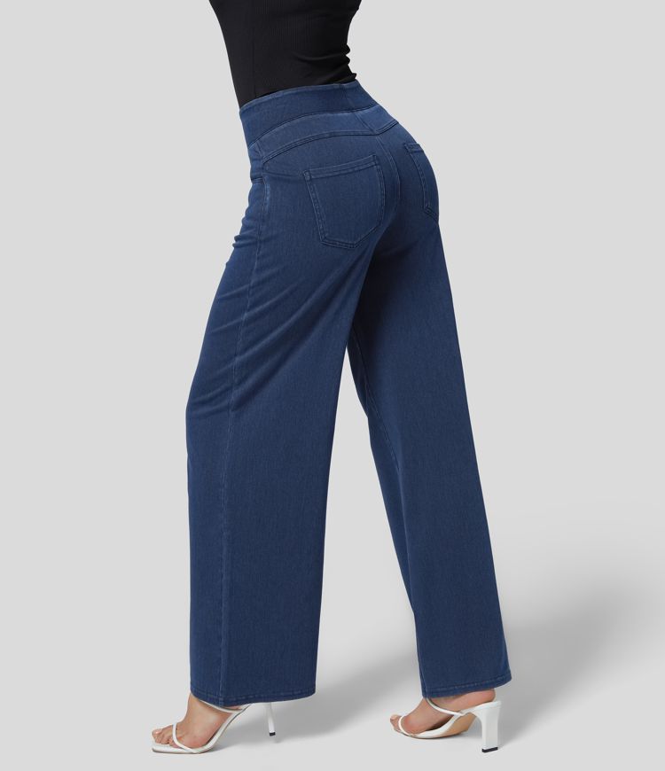 High-Waisted Wide-Leg Jeans | Pull-On | Comfortable and Elegant